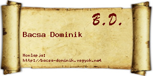 Bacsa Dominik névjegykártya